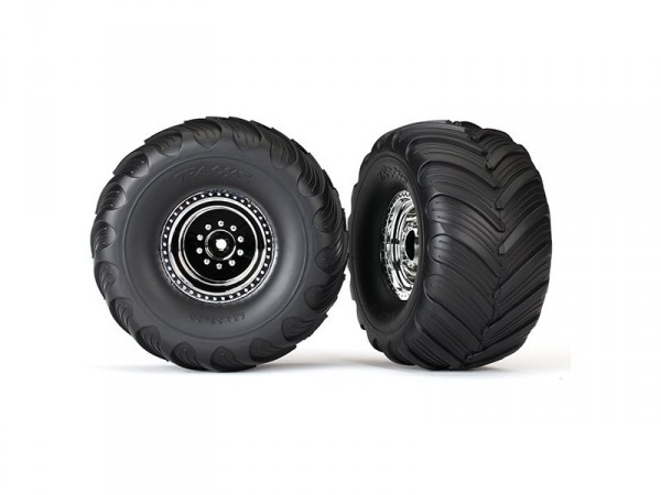 Traxxas kola přední Terra Groove dual/Chrom (2)