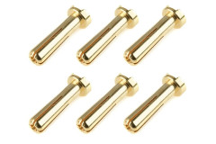 Bullit konektor 4.0mm - samec - s drážkou - pozlacený (6 ks.)