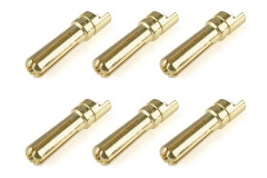 Bullit konektor 4.0mm - samec - s drážkou - pozlacený (6 ks.)