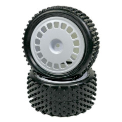 Absima buggy pneu Mini Pin včetně disku 1:10 zadní, bílé, 2ks