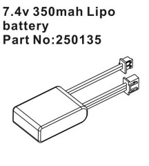 HBP250135 - LiPo Absima / Hobby Plus 7,4V 350mAh pro Speck-B buggy 1:24