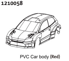 1210058 - PC Rally Body Shell - red + Stickers