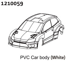 1210059 - PC Rally Body Shell - blue + Stickers