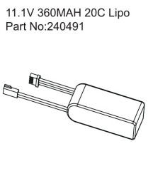 HBP240491 - 11.1V 360MAH 20C Lipo
